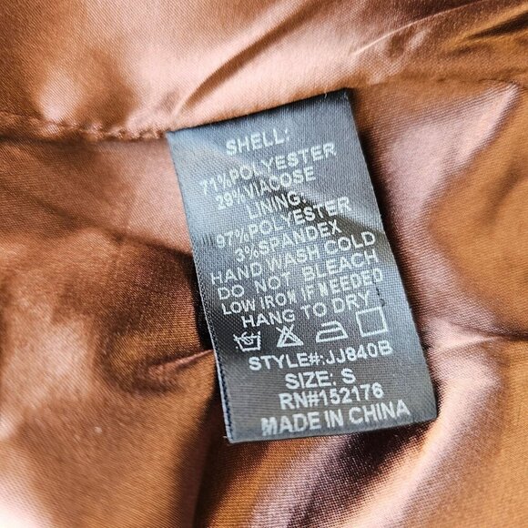 Reset by Jane Mallory Plaid Coat Women S Belt Tie Sleeves Woven Poly Blend Brown - Picture 10 of 10